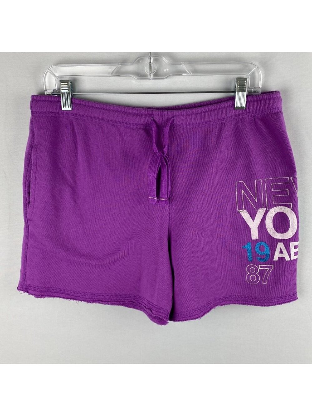 Aeropostale Purple New York 1987 Womens Casual Shorts Pocket Teen College M